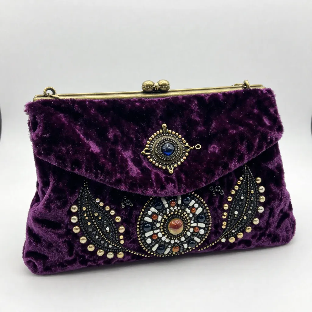 Handmade fabric clutch purse